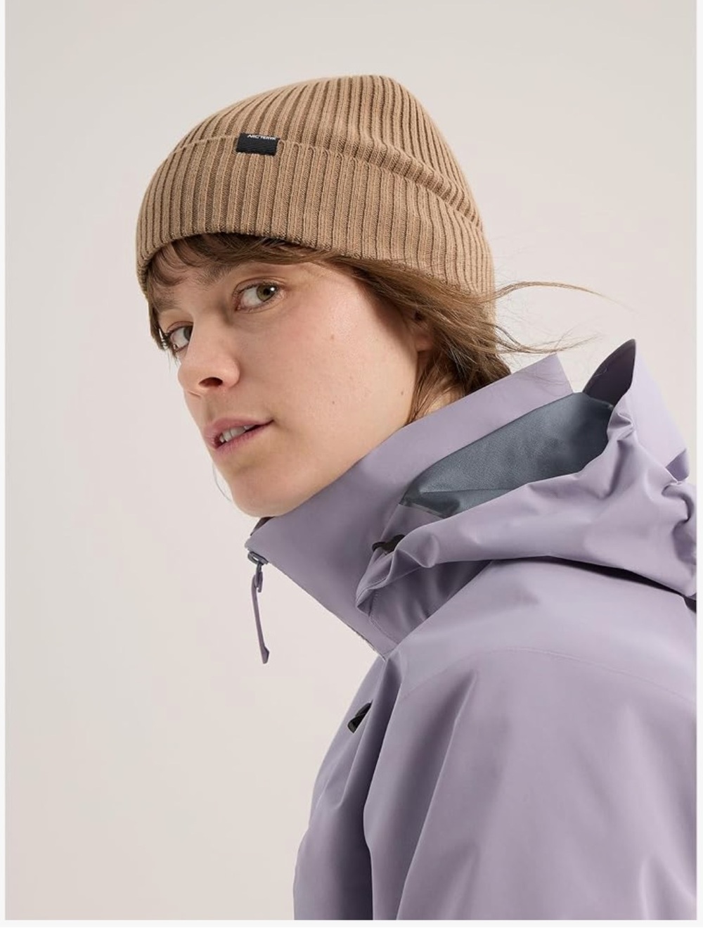Arc'teryx Ribbed Fold-Over Beanie in Camel Brown, SKAHA toque